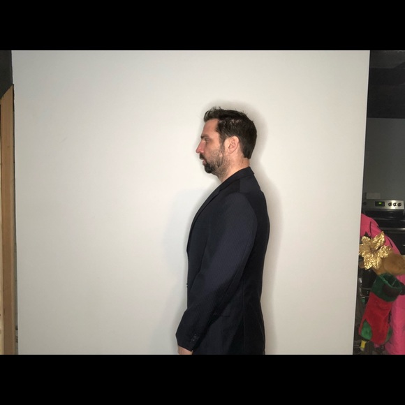 Tommy Hilfiger Mens Blazer Navy pin striped coat - Picture 7 of 8